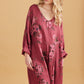Amelia floral linen dress. Cranberry Rose