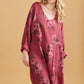 Amelia floral linen dress. Cranberry Rose