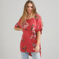 Contessa Linen Floral top . Watermelon