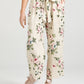 Eva Linen  Floral Pants. Antique Cream