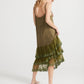 Evangeline slip dress. Moss