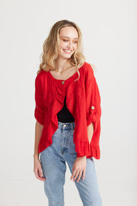 Fifi Linen jacket. Chilli