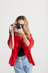Fifi Linen jacket. Chilli