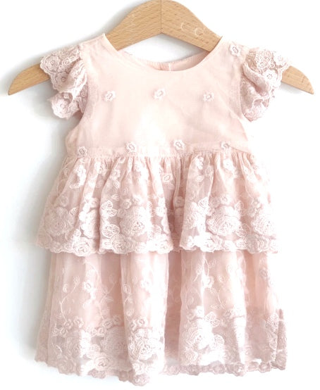 Blossom Baby lace dress. Blush