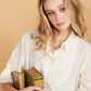 Gwendolyn long lace shirt. Cream
