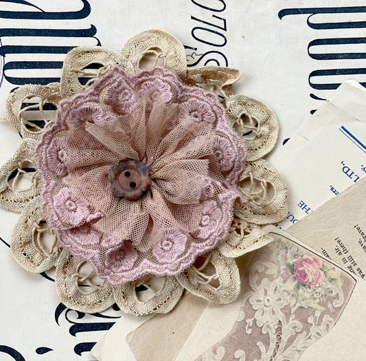 Lacey floral brooch