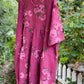 Stella Linen Floral dress. Bordeaux