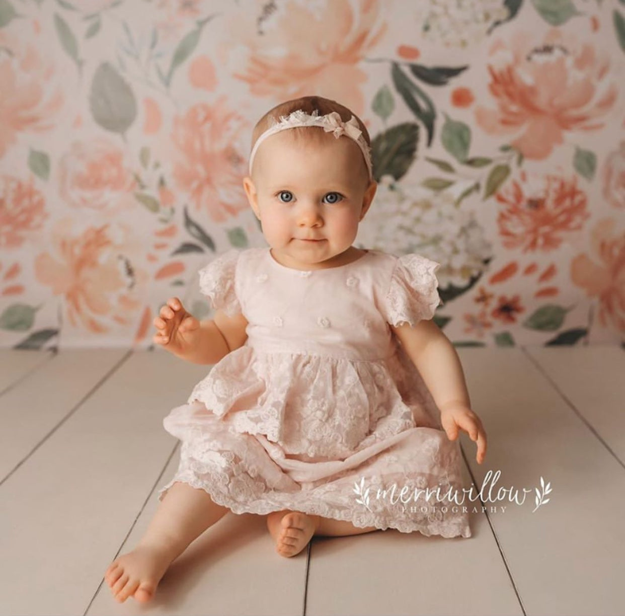 Blossom Baby lace dress. Blush