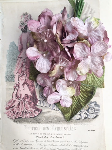 Velvet hydrangea posy pale vintage mauve