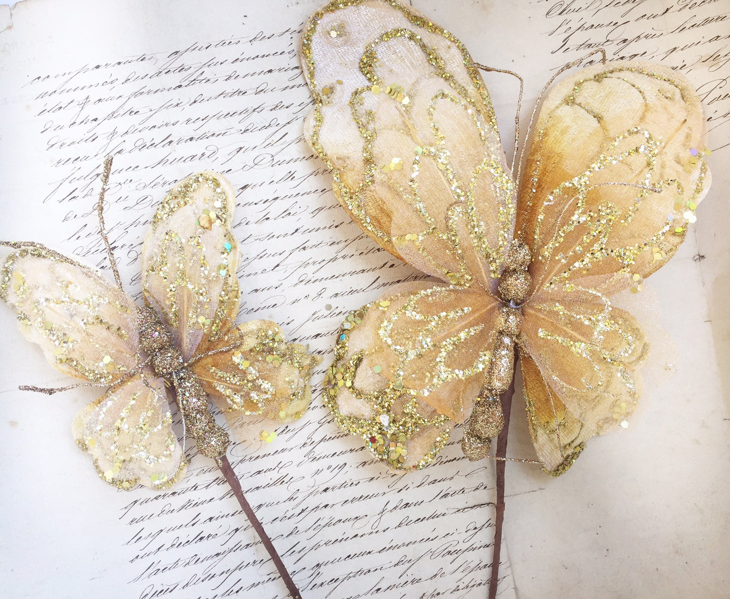 Vintage velvet butterfly set 3.