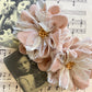 Tea dyed velvet and lace flower brooch.