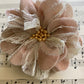 Tea dyed velvet and lace flower brooch.
