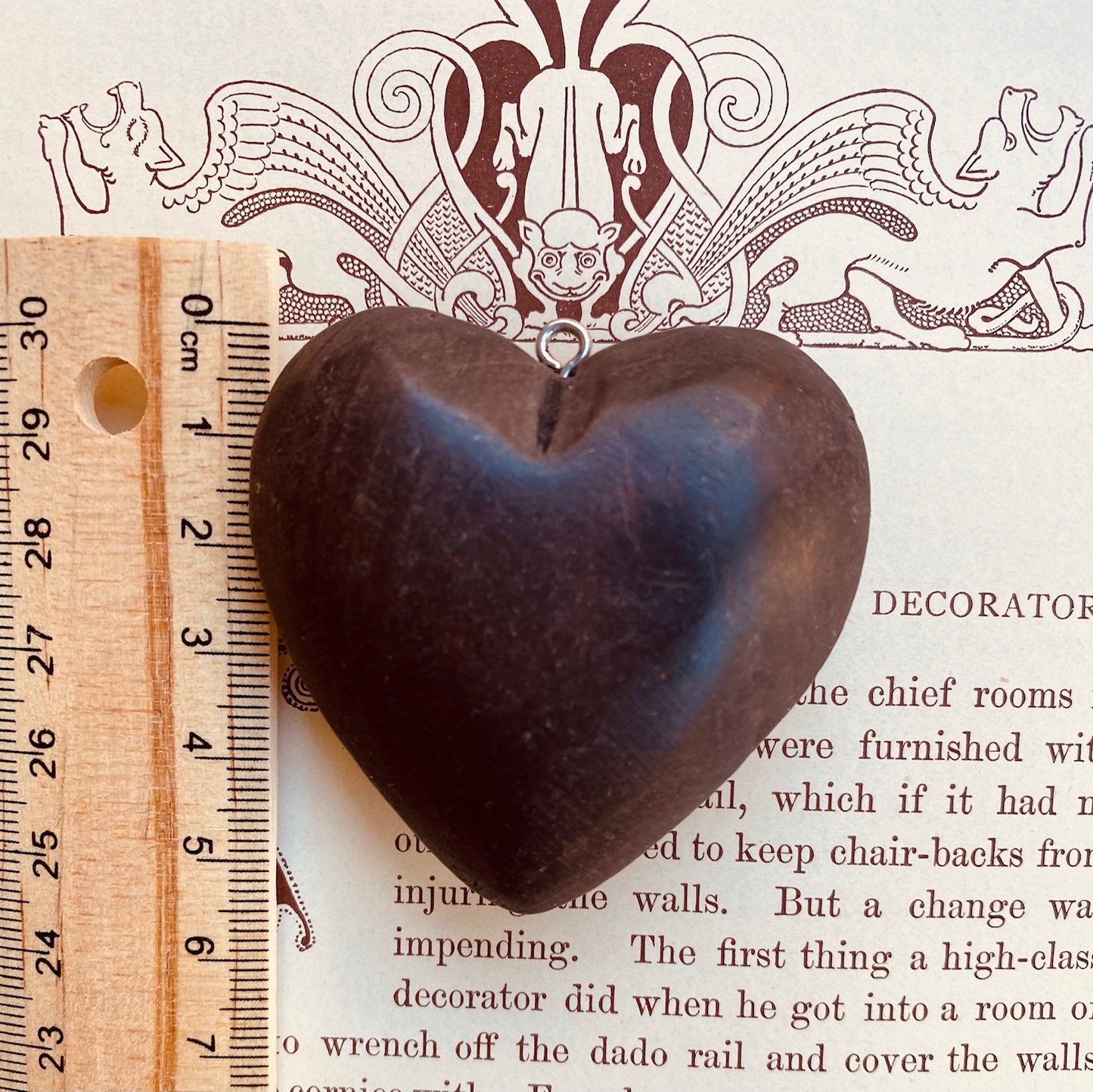 Hand carved vintage wooden hearts.