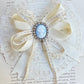 Vintage cameo and ribbon brooch.