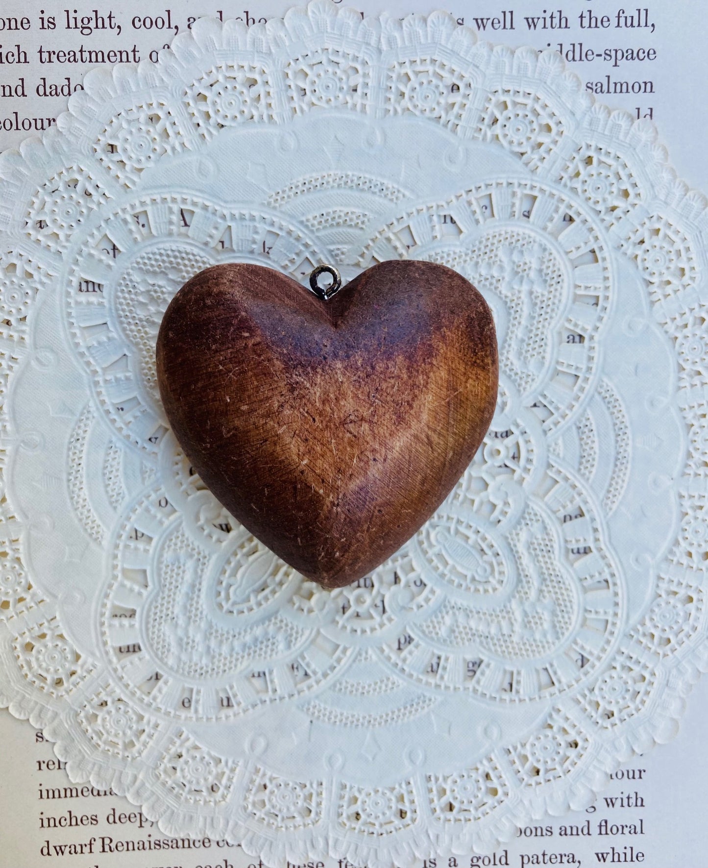 Hand carved vintage wooden hearts.