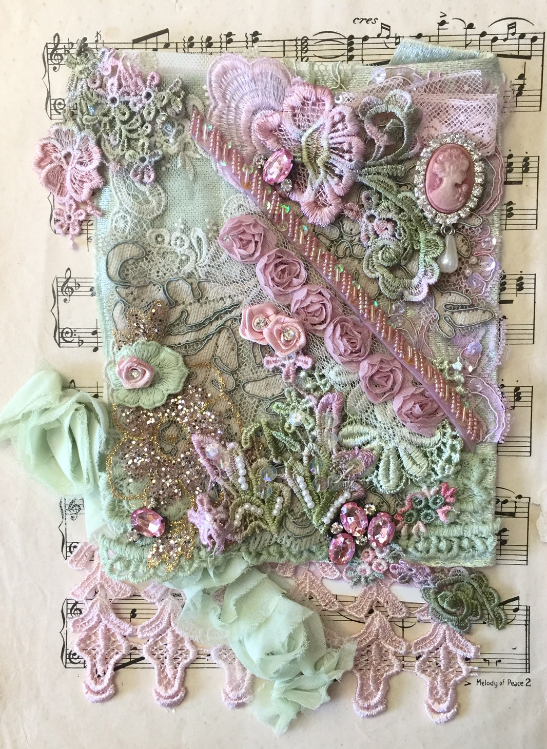 Embellishment Pack. Marie Antoinette Pink and Green.