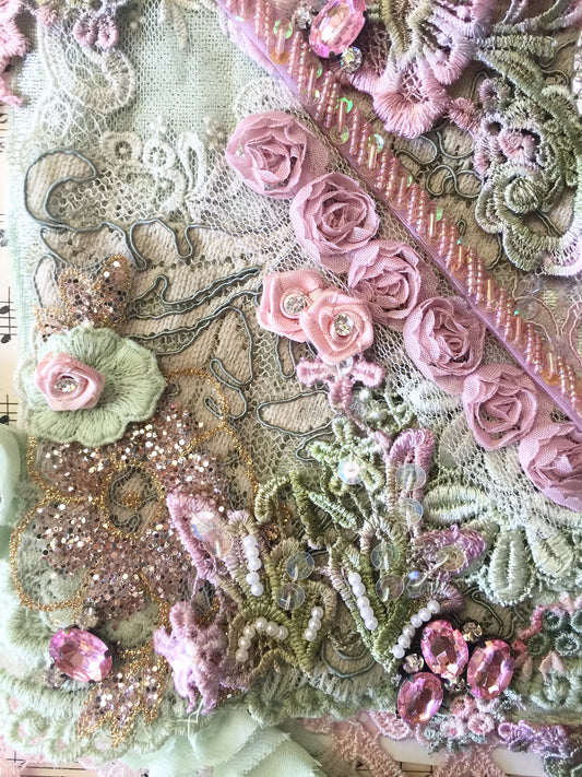 Embellishment Pack. Marie Antoinette Pink and Green.
