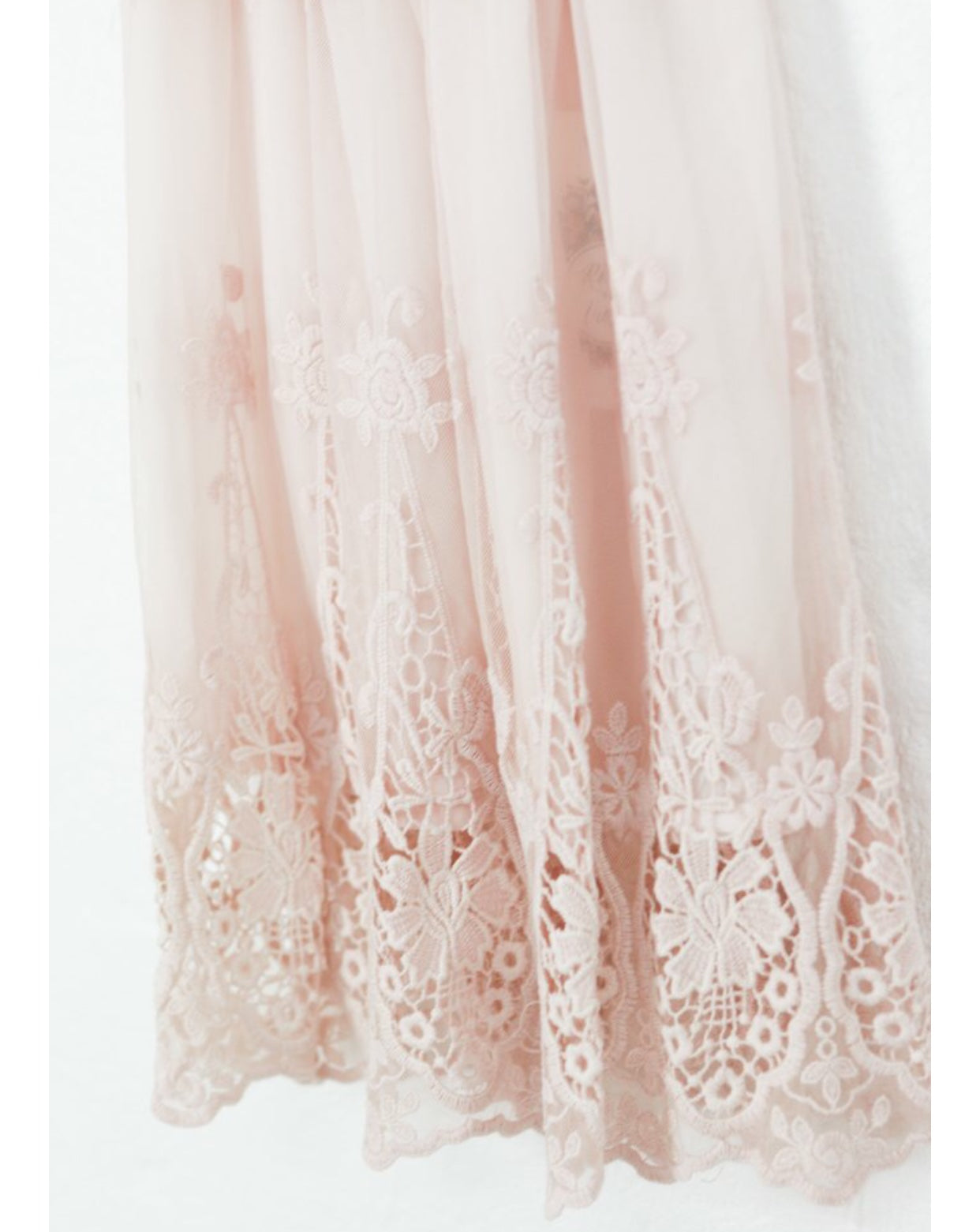 Heirloom Cherub Lace baby dress . Blush & cream