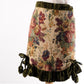 tapestry and velvet apron with velvet tulips.