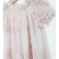 Heirloom Cherub Lace baby dress . Blush & cream