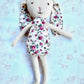 Rose Bunny toy. Floral pink roses.