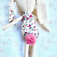 Rose Bunny toy. Floral pink roses.