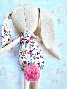 Bonnie  Bunny toy. Floral pink roses.