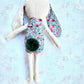 Rosebud Bunny toy. Blue & Pink.
