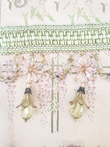 Fairybell flower bead.   Champagne and Olive