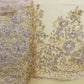 Gold Glittered Lace. Roses and leaves design.