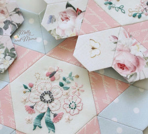 Rose & Violet's Garden fabric. Garden Party. Blush
