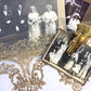 Gold Glittered Lace ... wide scalloped edging