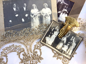 Gold Glittered Lace ... wide scalloped edging
