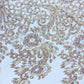 Gold Glittered Lace. Roses and leaves design.