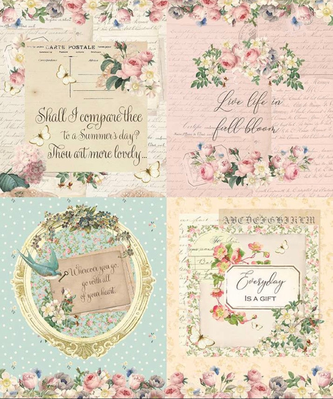 Rose & Violet`s Garden 1 Meter x 21 Bundle Collection..