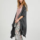 Sabine Linen  Duster Coat. Charcoal.