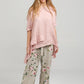 Sorrento linen Top. Rose Pink.