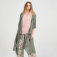 Sabine Linen Duster Coat. Khaki