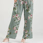 Eva Linen Floral pants. Sage Green