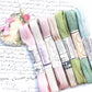 The Watercolour Collection of Hand dyed, aged ribbons. Pastel Palace. Pack one.