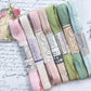The Watercolour Collection of Hand dyed, aged ribbons. Pastel Palace. Pack one.