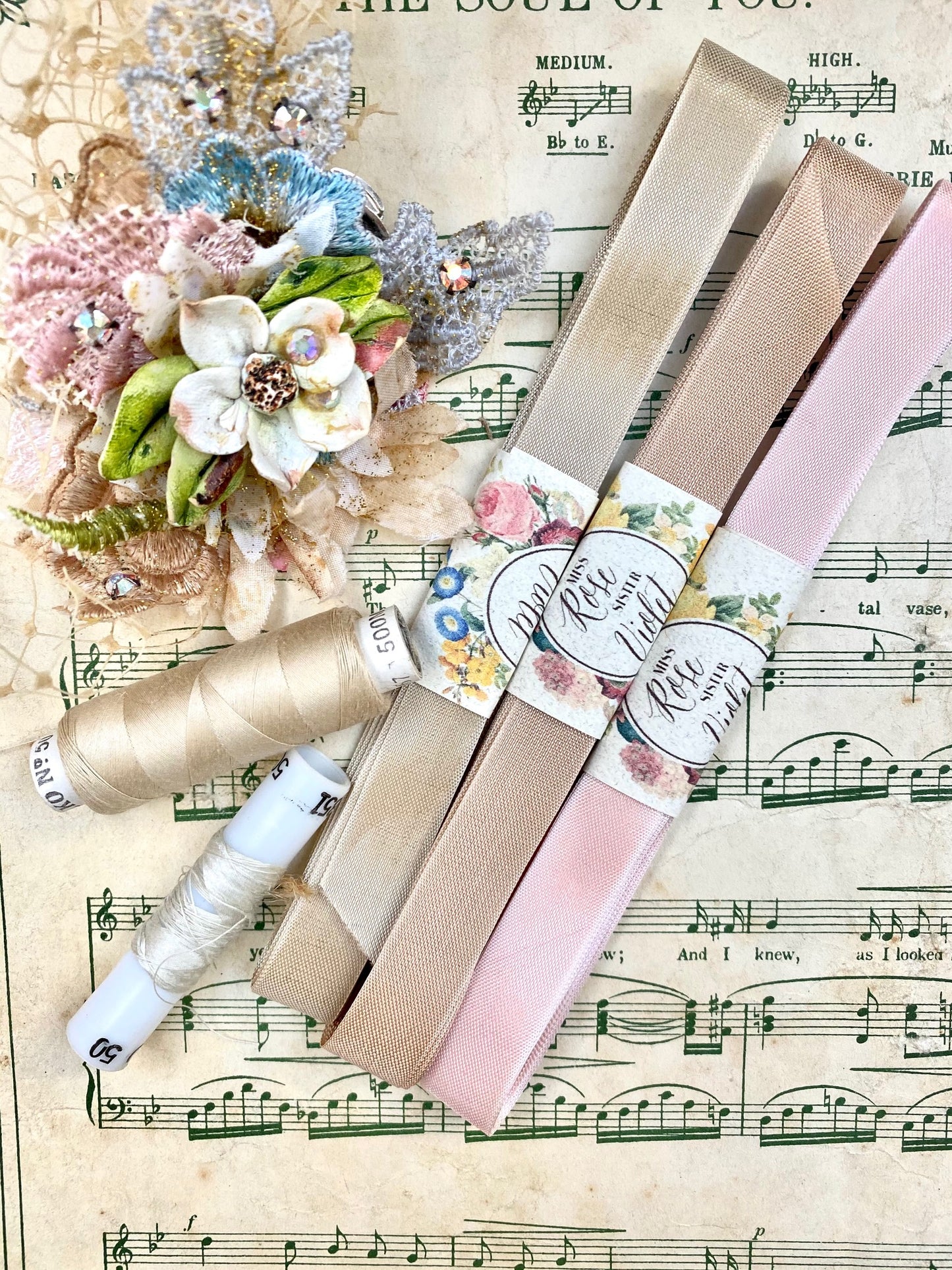 Pretty Pastel Ribbons set of 5