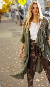 Khaki duster coat online