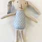 Bunny Boy toy. Blue Polka dot.