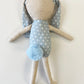 Bunny Boy toy. Blue Polka dot.