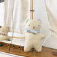 Freddie Bear toy. Blue Polka dot.