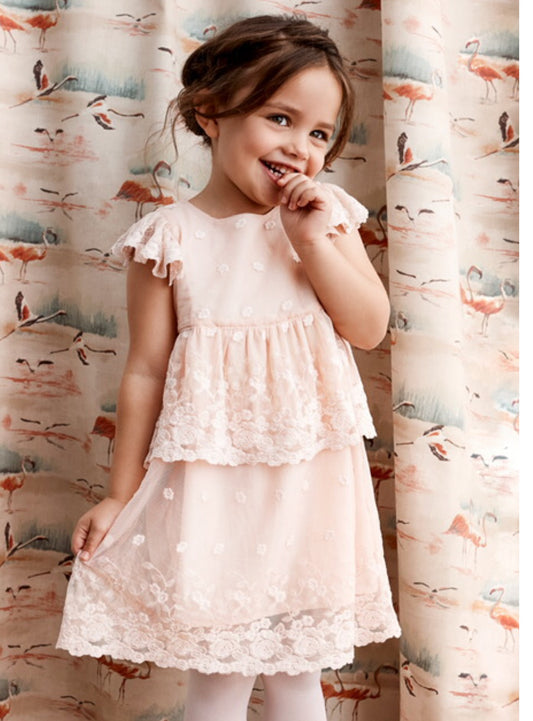 Blossom Baby lace dress. Blush