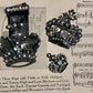 set of 3 crown embellishments