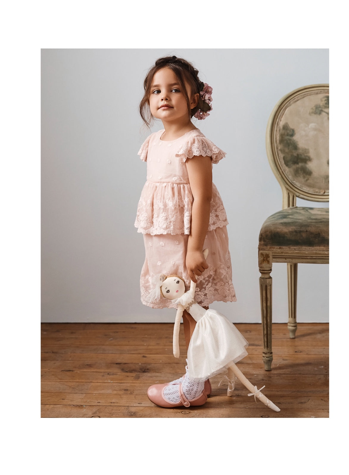 Blossom Baby lace dress. Blush