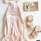 Linen and lace romper. Natural.